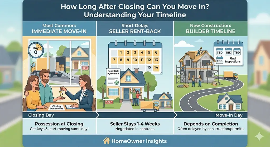 how long after closing on a house can you move in