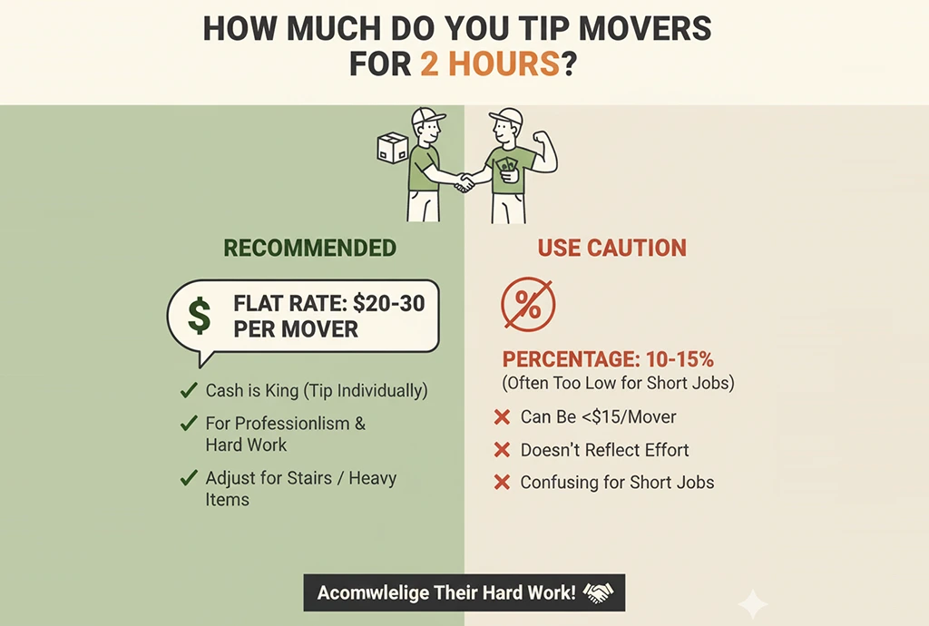 tipping movers after a short 2-hour move
