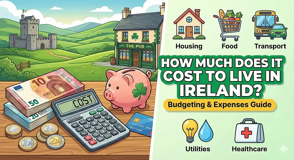 Cost of living in Ireland including rent, groceries, and transportation
