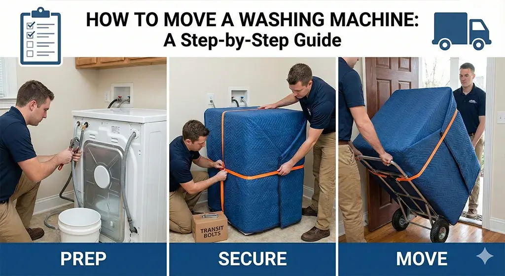 how to move a washing machine safely during a move