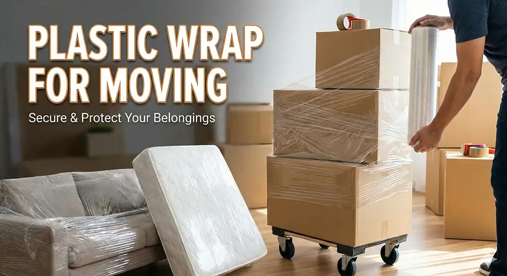 Plastic wrap used for protecting furniture during moving