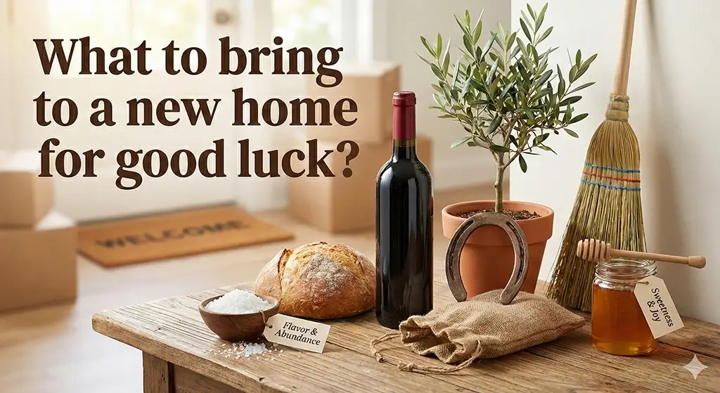 Good luck items to bring when moving into a new home