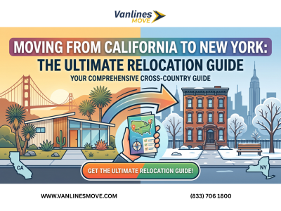 Professional movers loading a truck for a move from California to New York