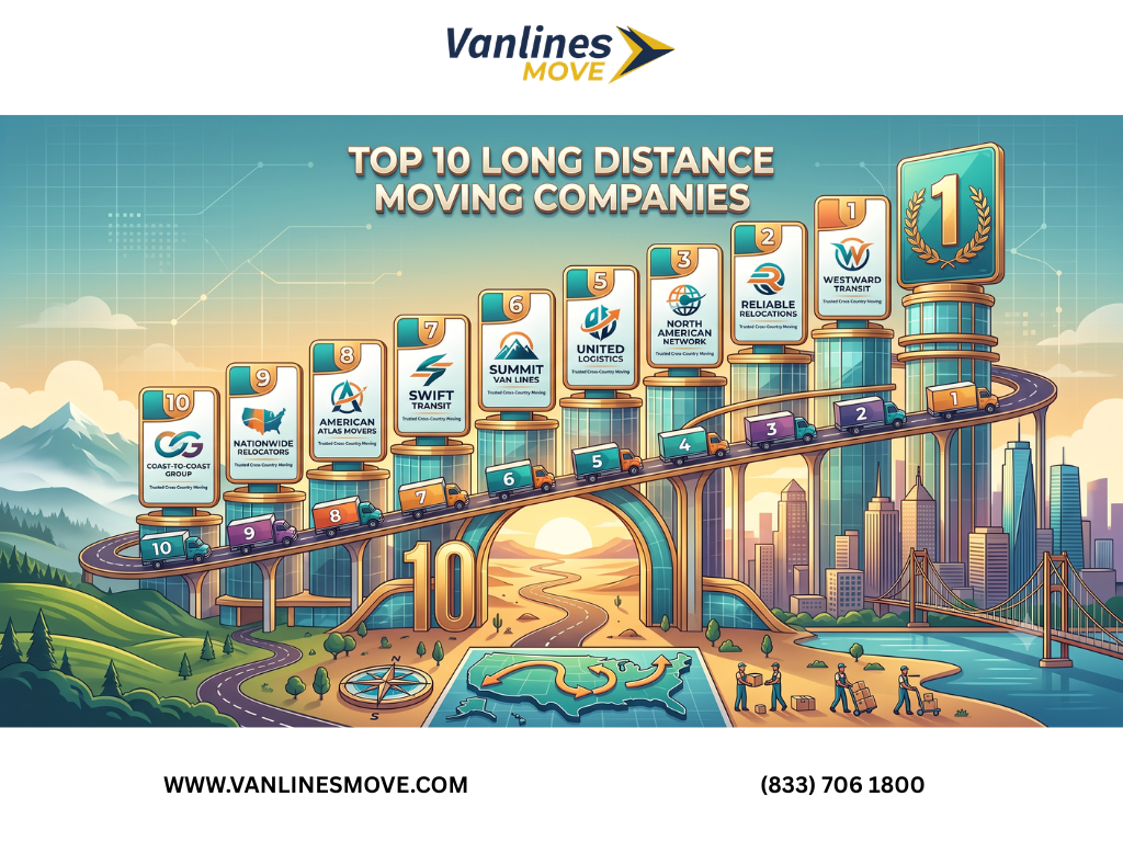 A moving truck being loaded with boxes, representing top long distance moving and storage companies.