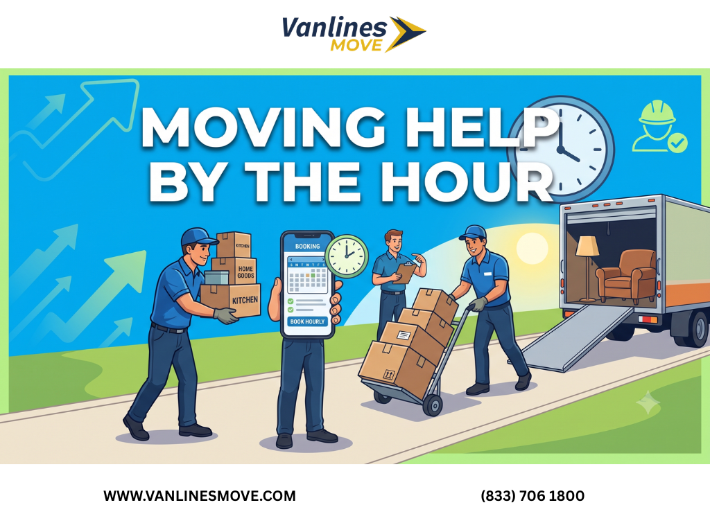 Professional movers providing moving help by the hour for loading and unloading boxes.