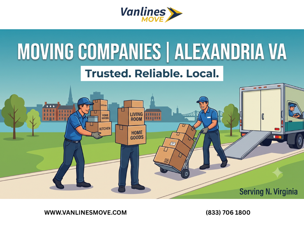 Professional moving crew loading boxes onto a truck in Alexandria VA