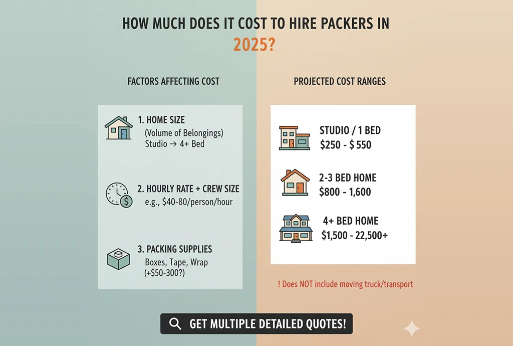 how much does it cost to hire professional packers in 2025