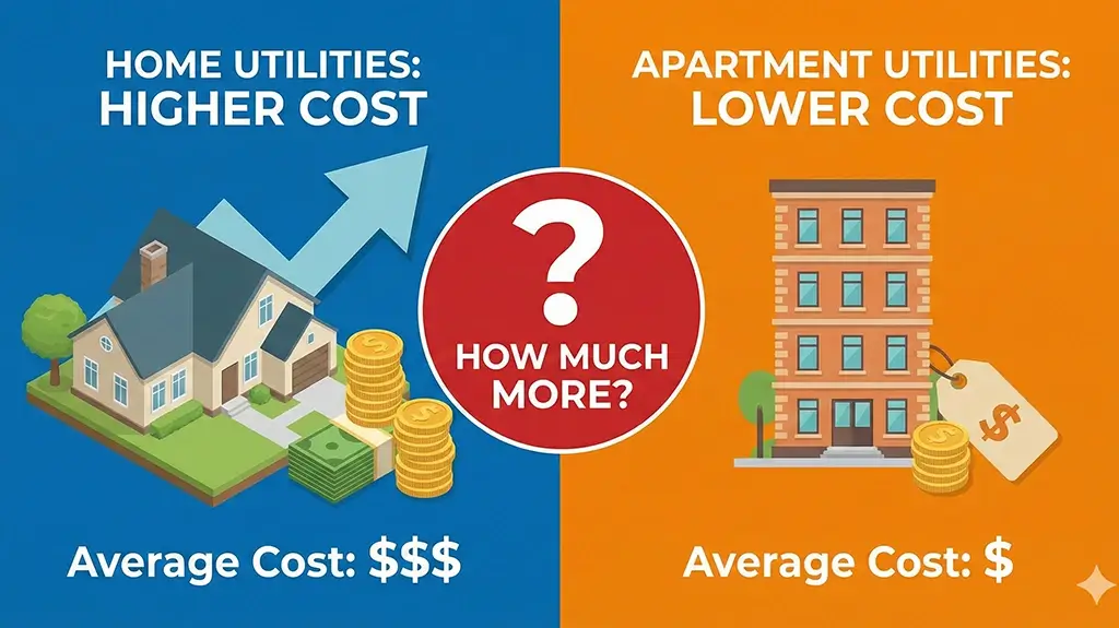 average utility cost comparison between house and apartment
