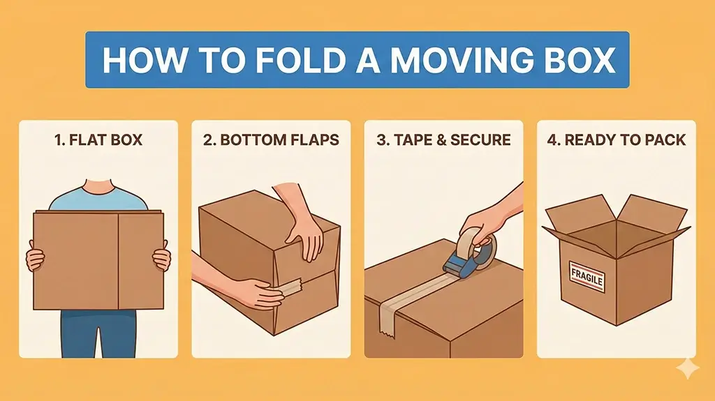 how to fold a moving box correctly