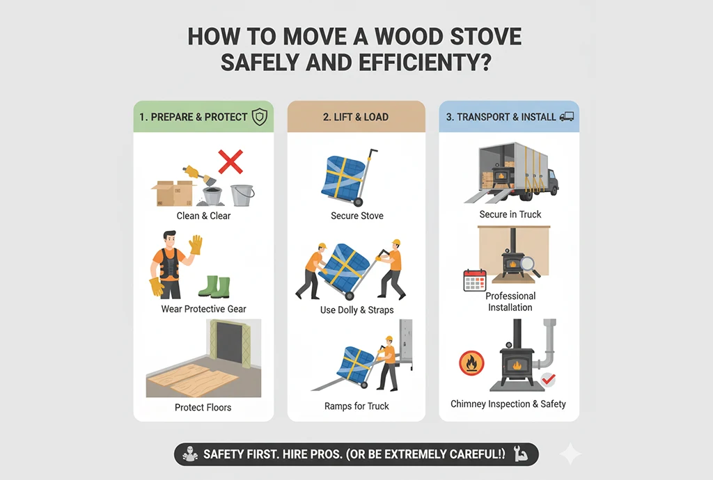 how to move a wood stove safely during relocation