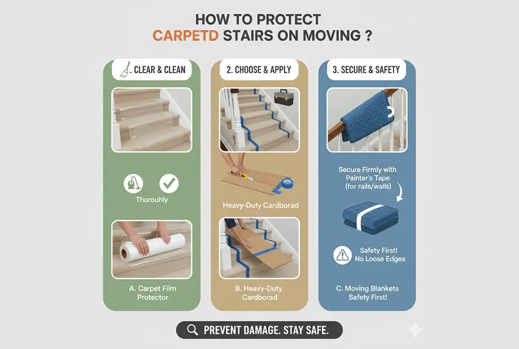 how to protect carpeted stairs when moving heavy furniture