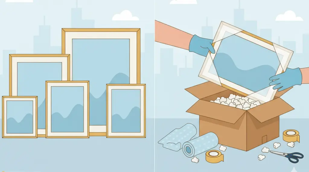 step by step guide to pack pictures for moving safely