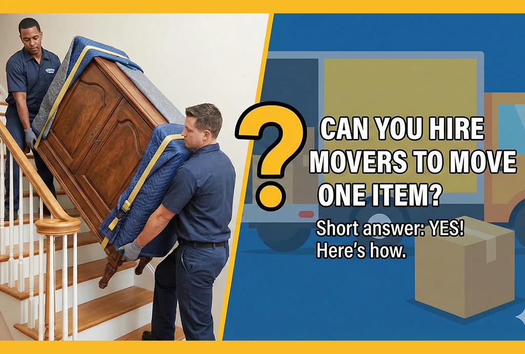 professional movers transporting a single furniture item