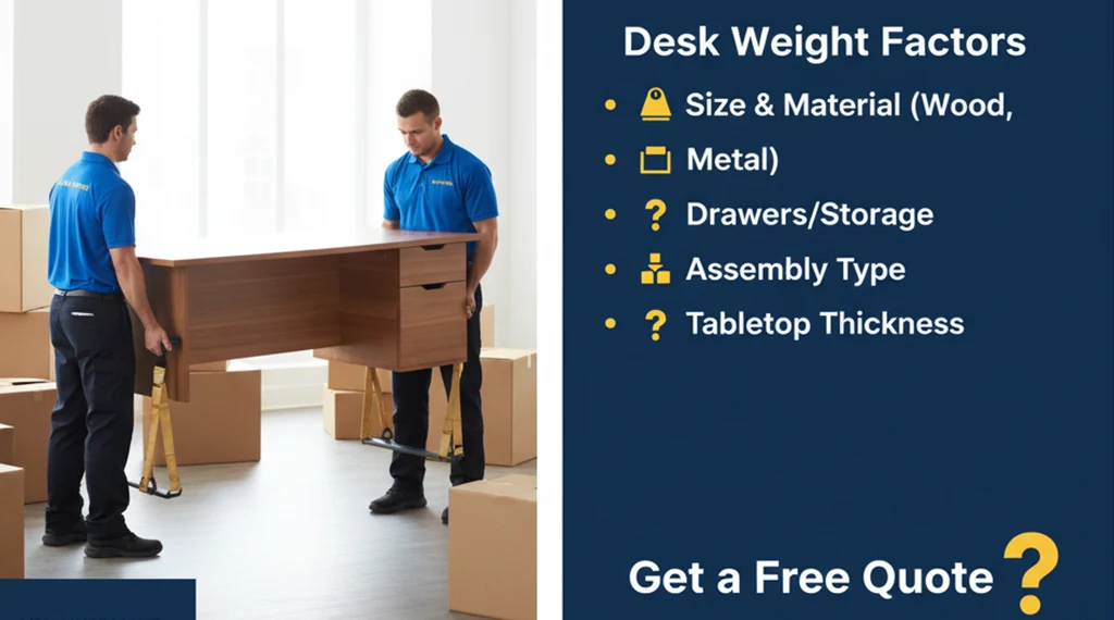 average desk weight for moving furniture